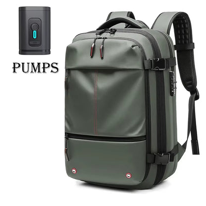 Men Travel Backpack Vacuum Compression Laptop Backpack 17 Inch Extended Large Capacity School Backpack Hiking Business Backpack